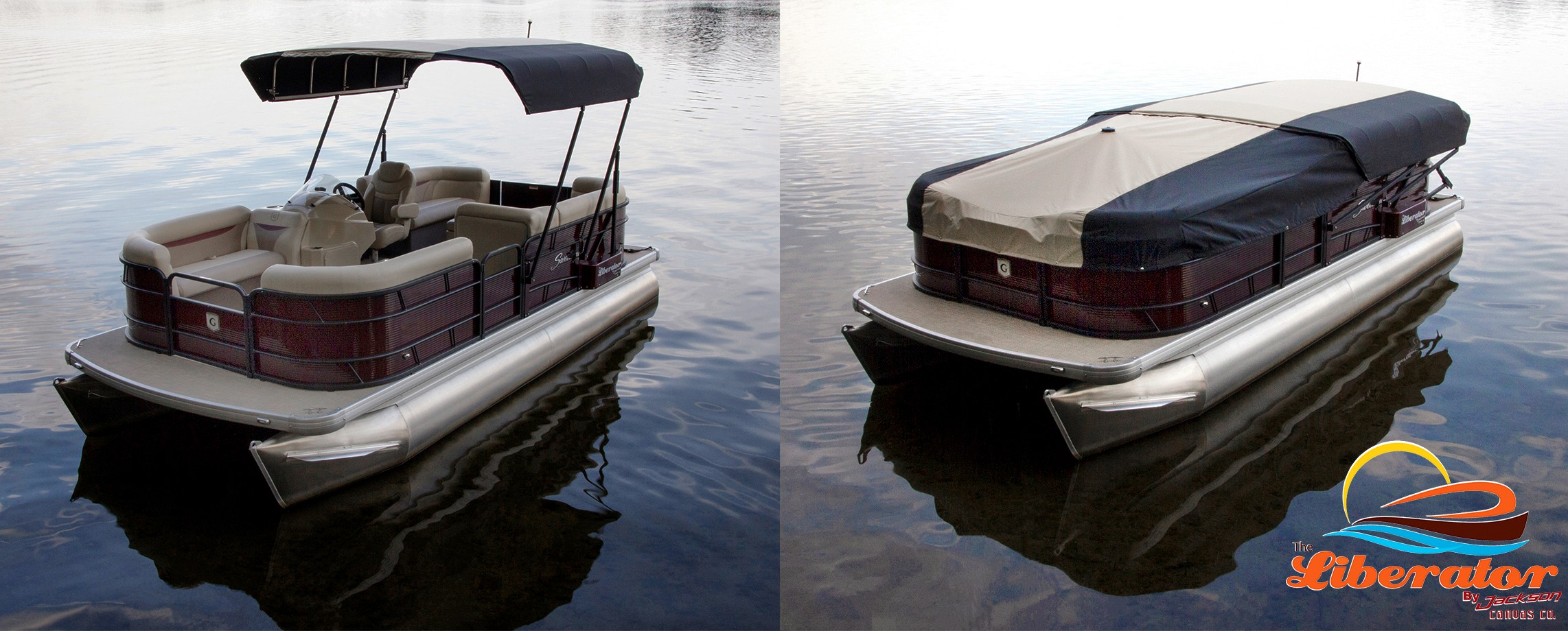 Pontoon Boat with Liberator Cover